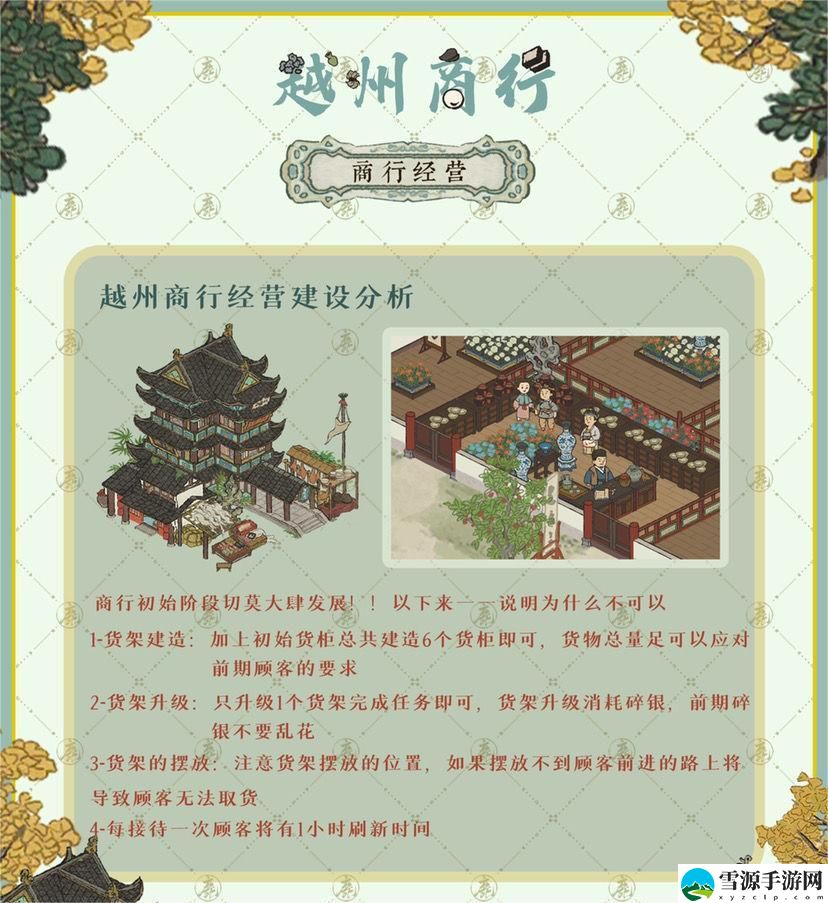江南百景图越州商行怎么建设