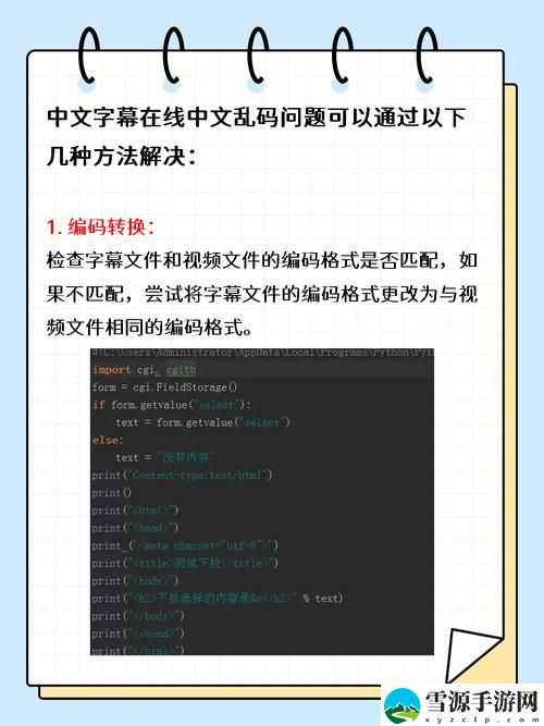 中文字幕人乱码中文字的预防方法，用户：小李