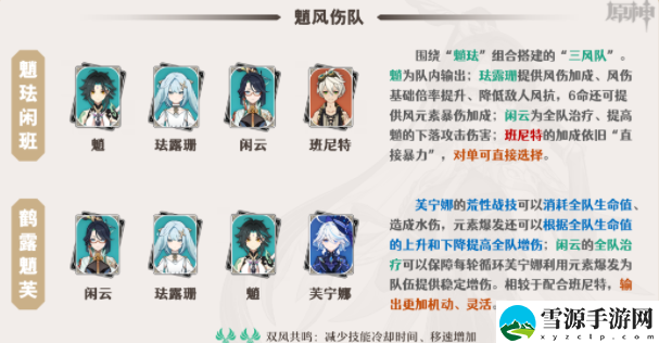 原神闲云阵容搭配推荐