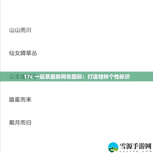 17c一起起草永久网名，网友感叹：个性化时代的标志