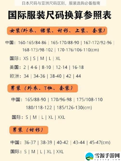  日本尺码与亚洲尺码区别网站：为什么了解这两者的差异对你购物至关重要？